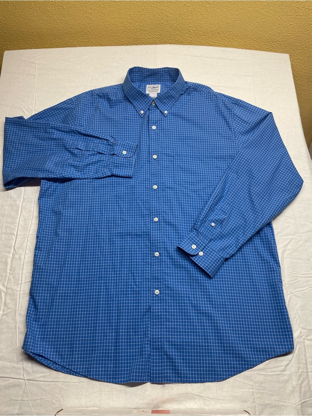 L.L. Bean Blue Windowpane Button-Down Shirt